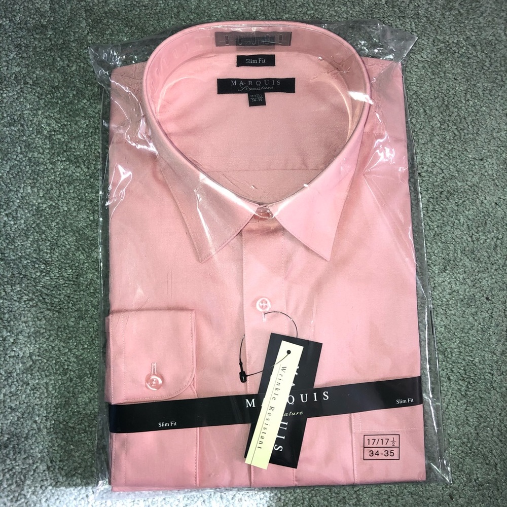 New brand salmon dress shirt